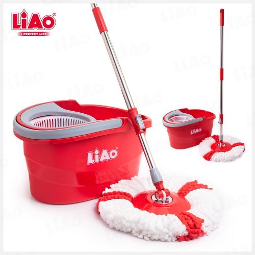 Tornado Mop with Bucket and Self Wringing, Stainless Steel Telescopic Handle, 360 Degree Microfiber Refill Head, Floor Cleaning
