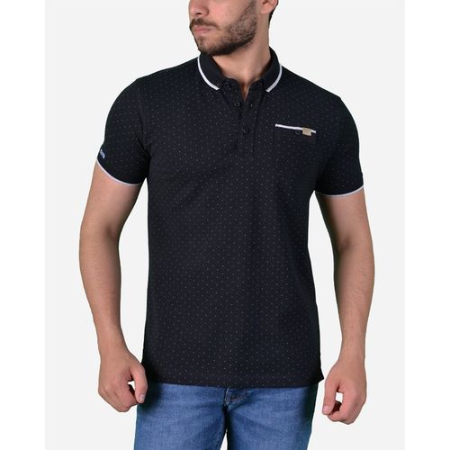 Dotted Chest Pocket Polo Shirt - Black - (15)