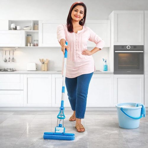 Heavy-Duty Sponge Floor Mop with Squeezer