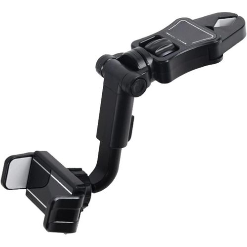 حامل هاتف مرآة الرؤية الخلفية للسيارة متعدد الوظائف - حامل هاتف مرآة الرؤية الخلفية، قابل للتدوير 360°، مرآة خلفية، حامل هاتف متوافق مع الهواتف (الرمز:4227)