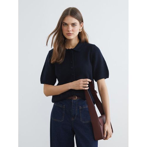 Women's Polo Collar Knit Cardigan