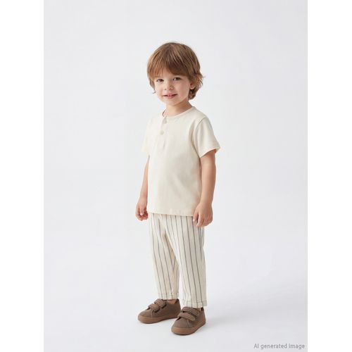 Baby Boy Linen-Look T-Shirt And Trousers