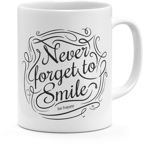 Ceramic Never Forget To Smile Motivational Quote Mug White