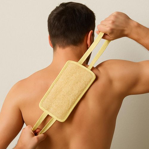 Double-sided Bath Loofah With Cloth Handle - 2 Pieces