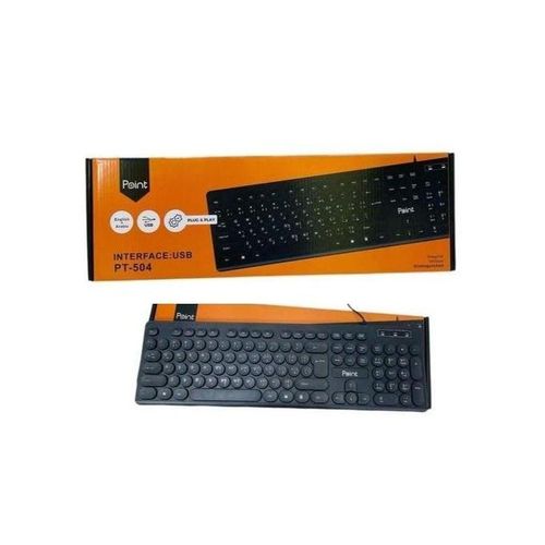 PT-504 Keyboard Multimedia, English and Arabic, Wired USB Easy Use - Plug & play