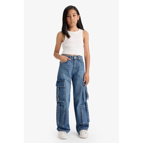 Girl Wide Leg Cargo Jeans