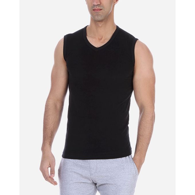 Solo V-Neck Sleeveless Undershirt - Black | Buy online | Jumia Egypt