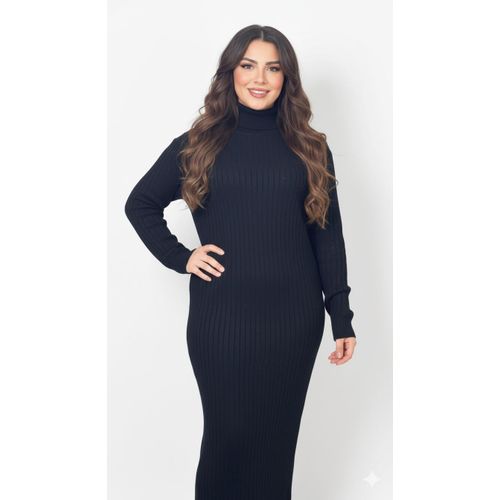 Black wool basic dress