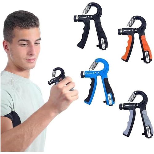 GRIP Power Training Device with Anti-Slip Smart Meter Ideal for Muscle Construction Forearm and Finger Wrist Training with Adjustable Resistance of 11-132 lbs (5-60 kg), Multicolor