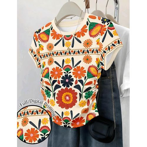 Women's Waist Cinched Short Sleeve Fitted Ruched Waist Top