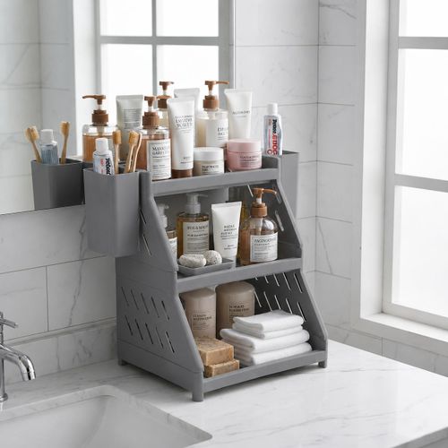 3-Layer Bathroom & Kitchen Organizer Shelf for Cosmetics and Essentials