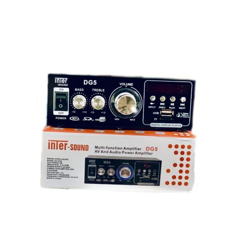 Sound DG5 4-Channel Audio Amplifier 6W – Black 4 Speakers Without Transformer – No Microphone