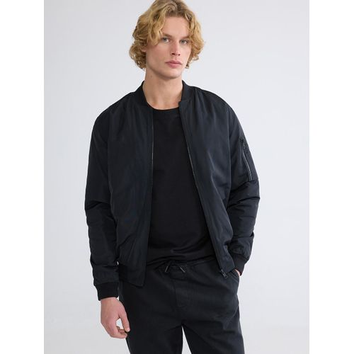 Regular Fit Baseball Collar Men's Bomber Jacket