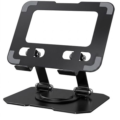 Foldable Metal Bracket Stand for Phones and Tablets, Adjustable Multi-Angle Desktop Holder, Silver, Durable and Practical Design for Office and Home Use