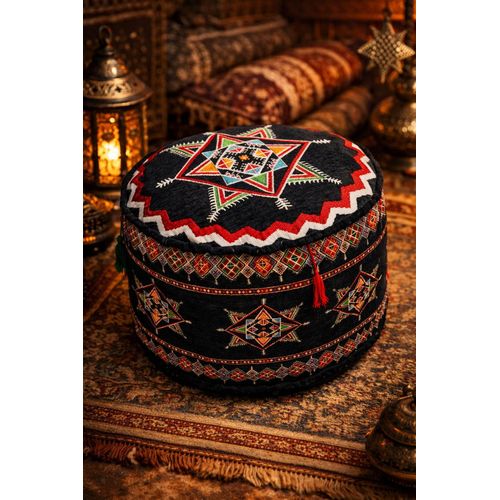 Handcrafted Oriental Embroidered Pouf Ramadan Vibes
