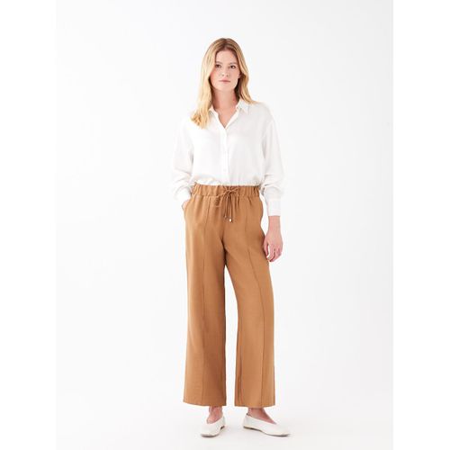 Women's Elastic Waist Plain Trousers