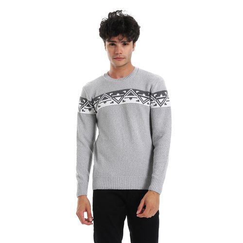 Wool Mens Pullover with Multi Design