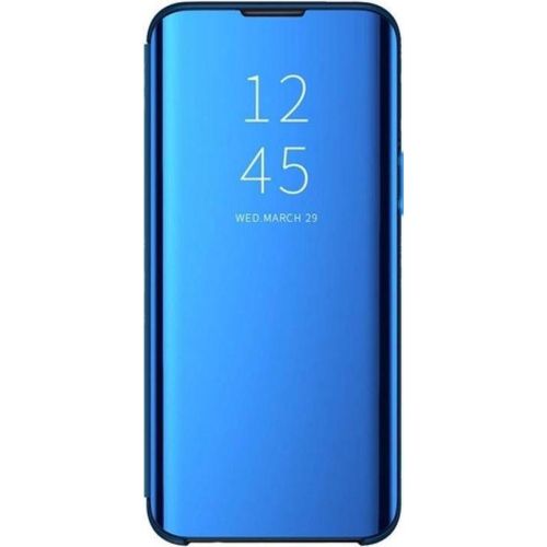 غطاء مرآة واقي مع حامل بدون مستشعر لهاتف Xiaomi Redmi 9C / Xiaomi Redmi 10A - أزرق