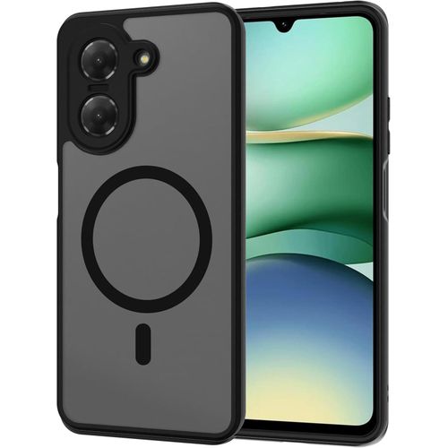 Magnetic Cover for Xiaomi Redmi A5 4G, MagSafe Compatible Case, Translucent Matte Slim Back PC+TPU Bumper Shockproof Case – Black