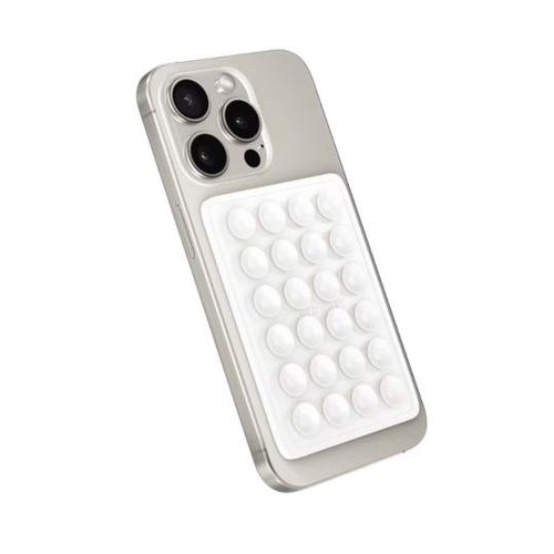 Silicone Suction Cup Phone Grip Mount Pad for Hands-Free Video Recording white
