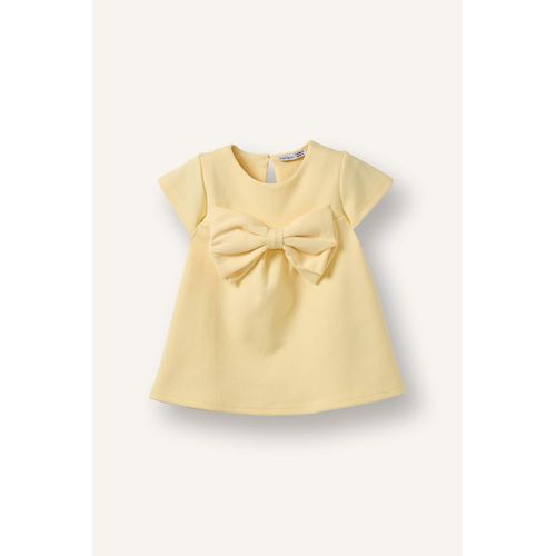 فستان بيبي بناتي نص كم بياقة مستديرة