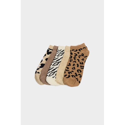 Woman Leopard 5 Piece Short Socks