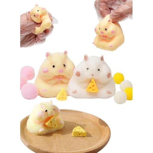 2 PCS Squishy Hamster, Soft Hamster Stress Relief Toys, Fidget Squezze Toys Hamster For Kids & Adult Squishies Squeeze Toys For Children Christmas Party Favor Gift
