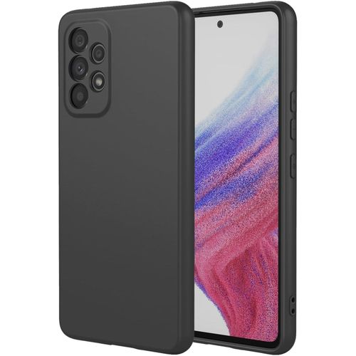 Protection pouch made of liquid silicone with full body protection and soft microfiber lining, anti-scratch and shock design for Samsung Galaxy A53 5G network of EUAGVQY 5G, black color