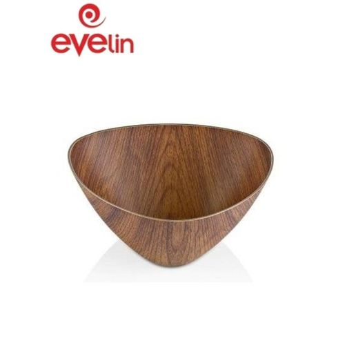 Evelin Triangular Serving Bowl – 12 cm Food-Safe Durable Plastic with Elegant Wood-Look Finish – Ideal for Serving Fruit, Rice, Salads, Snacks, and Side Dishes – Scratch-Resistant, Break-Resistant, Non-Stick Design – Practical and Stylish Tableware f