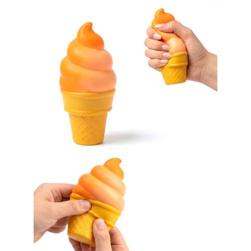 Squishy Toy 8.5cm Colorful Softy Ice Cream Fidget Toy for Kids & Adults – Realistic Softy Cone Stress Relief Toy Malt Extract Sensory Squish Pack for Anxiety Control Office Desk Accessory Novelty Gift for Birthday, Christmas, Eid