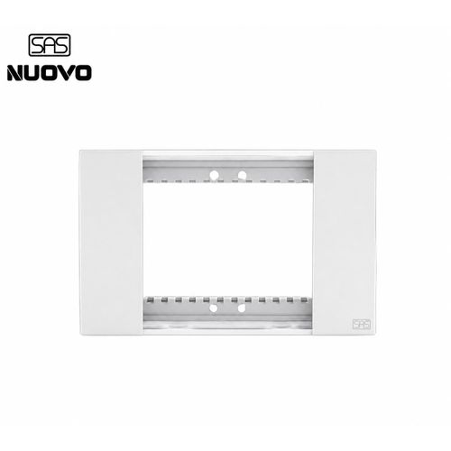 NUOVO White 3-Gang Metal Chassis with Side Covers 7*10 cm