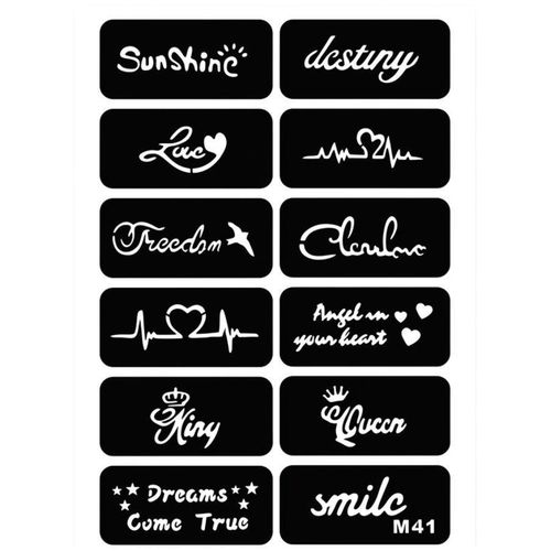 Temporary Tattoo Stencil Sheets Set â Adhesive Body Art Templates for Henna, Airbrush & Glitter Tattoos â Multi-Design Skin Safe Stencils for Festivals, Parties & Professional Body Art Use