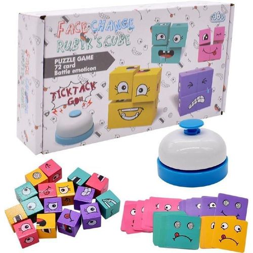 Emotion Faces Cube Puzzle Game Kids – 72 Challenge Cards