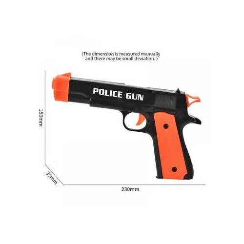 Black Foam Dart Toy Gun for Kids with Extra Foam Darts, Handcuffs Accessories, Pretend Police and Adventure Role Play Toy for Ages 3+
