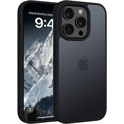 Matte Case for iPhone 15 Pro 6.1 Inch, Military Standard Drop Protection Mobile Phone Case for iPhone 15 Pro, Matte Translucent Back Protective Case, Anti-Fingerprint, Scratch-Resistant