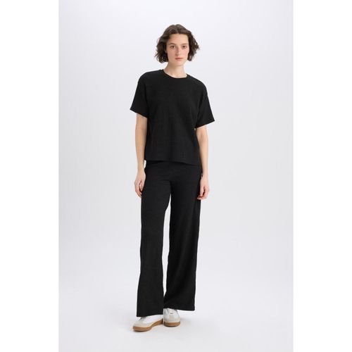 Wide Leg Trousers Wide Leg Basic Plain Crinkle