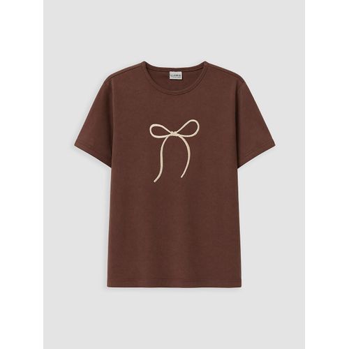Crew Neck Embroidered Girl's T-Shirt