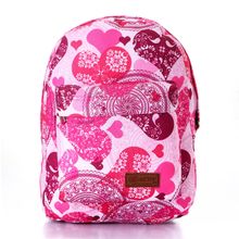 Heart Shapes Zipped Closure Backpack - Fuschia &amp; Rose