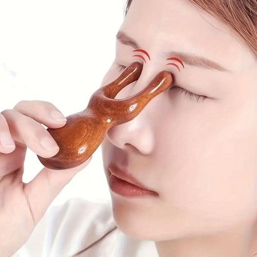 Wooden Gua Sha Facial Tools - Natural Sandalwood Wood Massage Implements for Face, Nose, Eye - Handheld Wood Therapy Massager - Presents for Men and Women - Meridian Acupressure Manual Tool