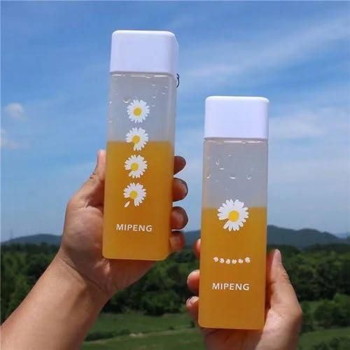 Acrylic Water Bottle with Sunflower Design – Reusable Drink Bottle – 500 ml - 1 Bottle