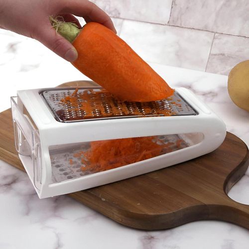 Kitchen Grater - Versatile Stainless Steel Grater with Storage for Cheese and Veggies Ideal for Effortless Cleaning and Multi-Functional Use in Your Kitchen 480ml Capacity