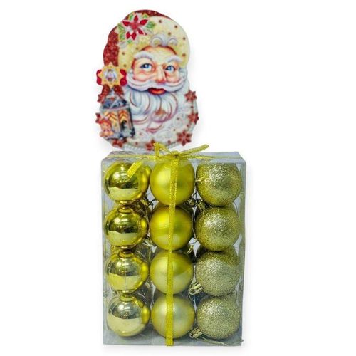 24pcs Christmas Tree Ornaments Glitter Balls Decorative Hanging Balls for Party size 5cm