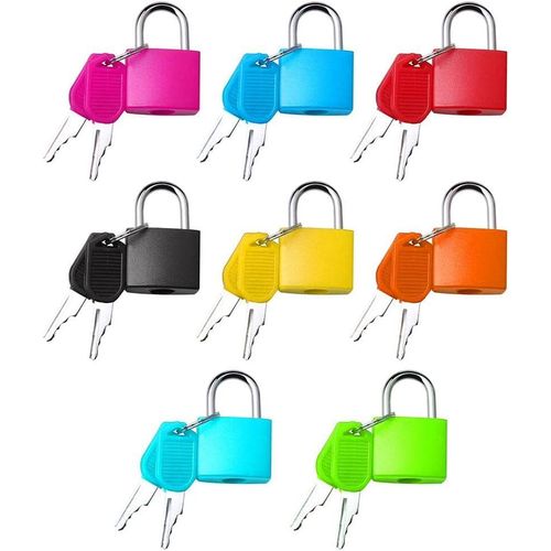 3 Pcs Suitcase Locks with Keys, Metal Padlocks Luggage Padlocks Multicolor Small Padlock Keyed Padlock