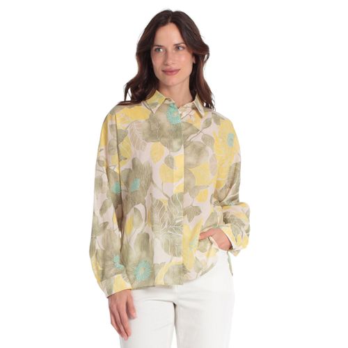 Printed cotton shirt with detachable sleeves