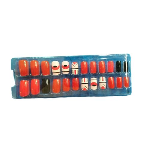 Red, Black & White nails set