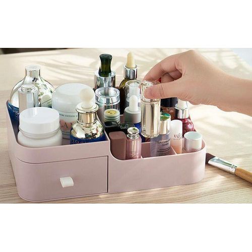 Cosmetic Storage Box Plastic Organizer for Home and Tabletop Decor, for Cosmetics, Lipsticks, Nail Polish, Brushes, Skincare Essentials, Products, and Perfumes