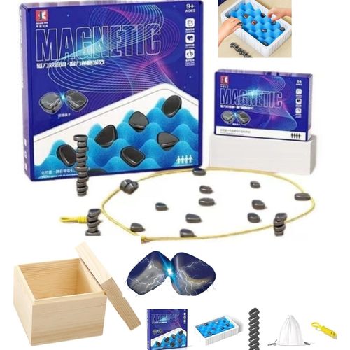 Magnetic ChessGames for Adults and Family, Fun Table Top Magnet Chess Game with Magnetic Chess Game, Portable Magnetic Battle Chess with Storage Bag -Wooden Box StorageA:Sponge+Rope
