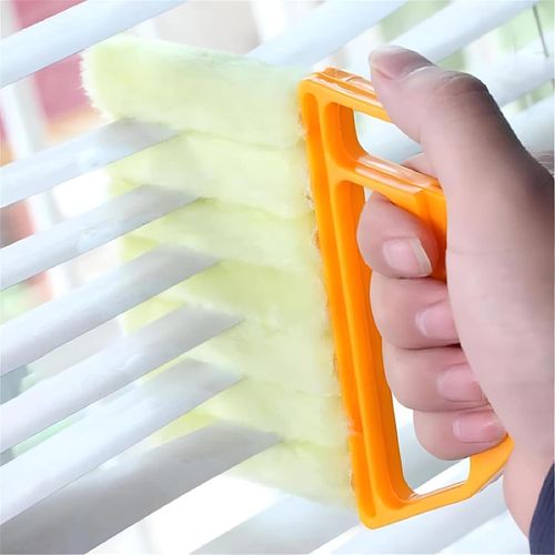 Multi-Blade Shish and Curtain Cleaner - Quick Cleaning Tool for Shish and Windows - Detachable and Washable Microfiber Brush - Dust Removal for Blinds, Air Conditioners, Tight Spaces