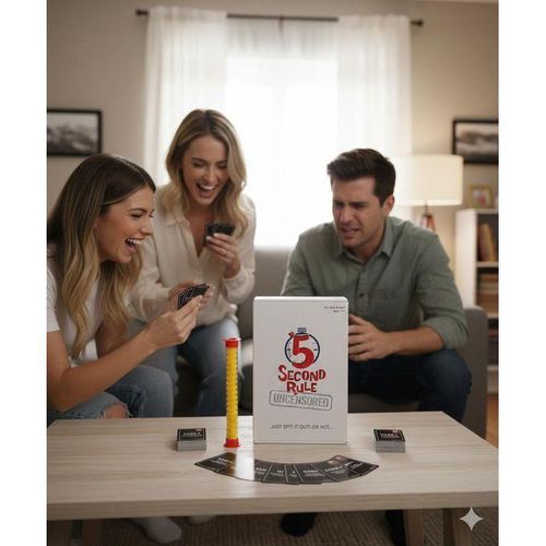 5 Second Rule Uncensored Fast Paced Adult Party Game Name 3 Challenge with Risqué Prompts Includes Timer & Cards Hilarious Game for 3+ Players Age 17+ Spontaneous Fun & Laughter Guaranteed