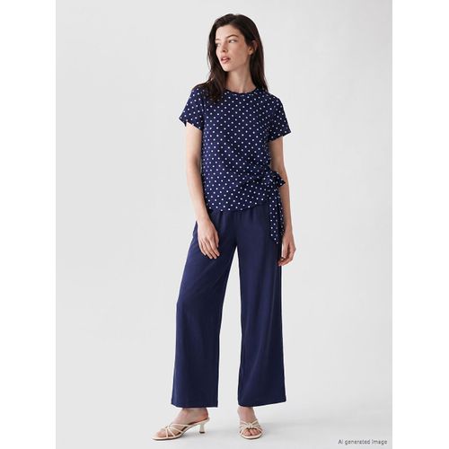 Elastic Waist Wide Leg Women's Trousers